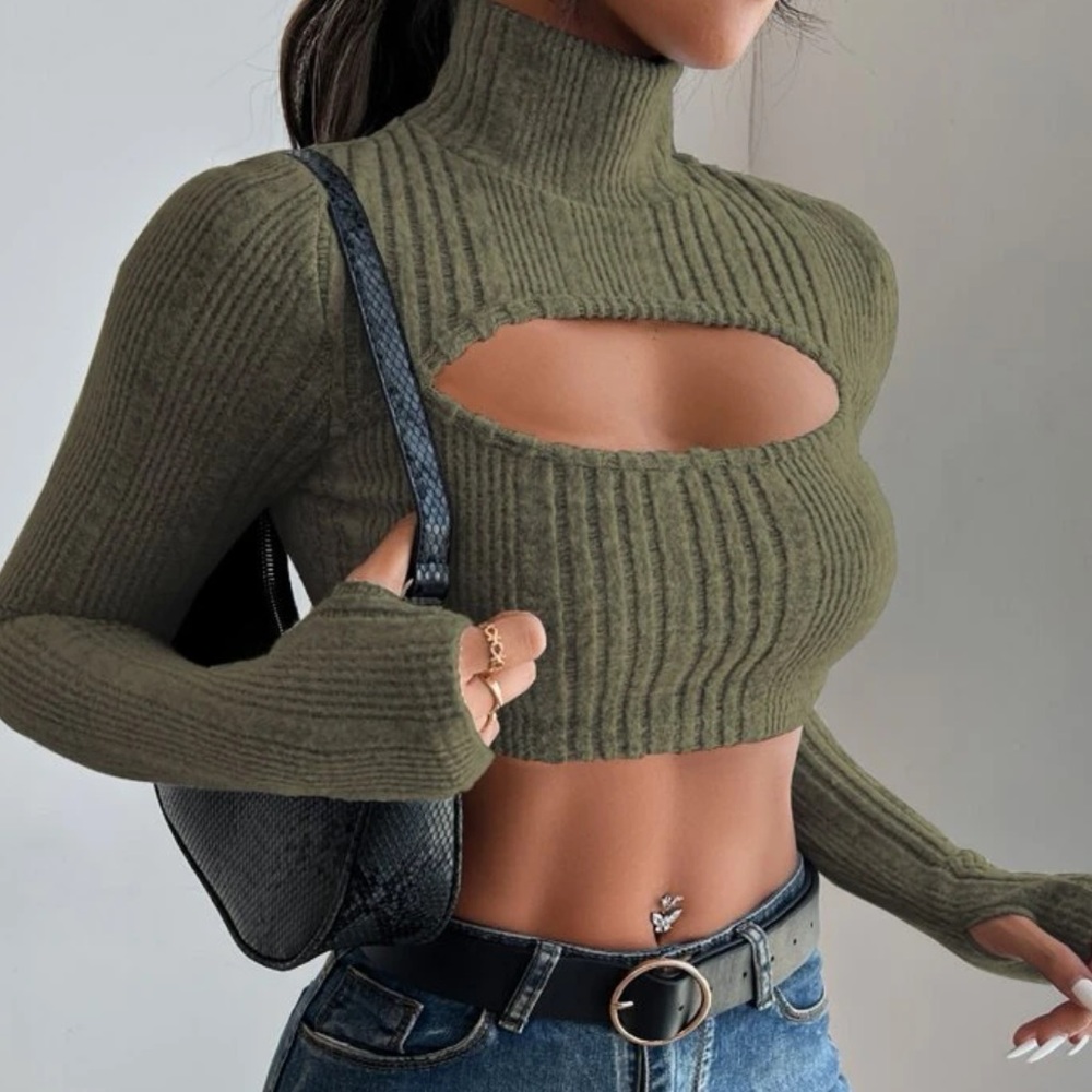 Green cutout top